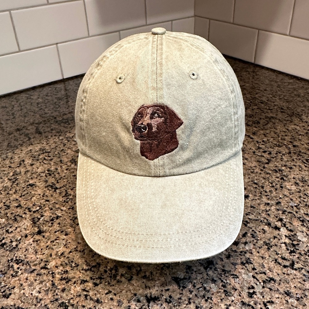 Chocolate Lab Falcon Headwear Dad Hat Cap‎ Unisex Khaki Cotton